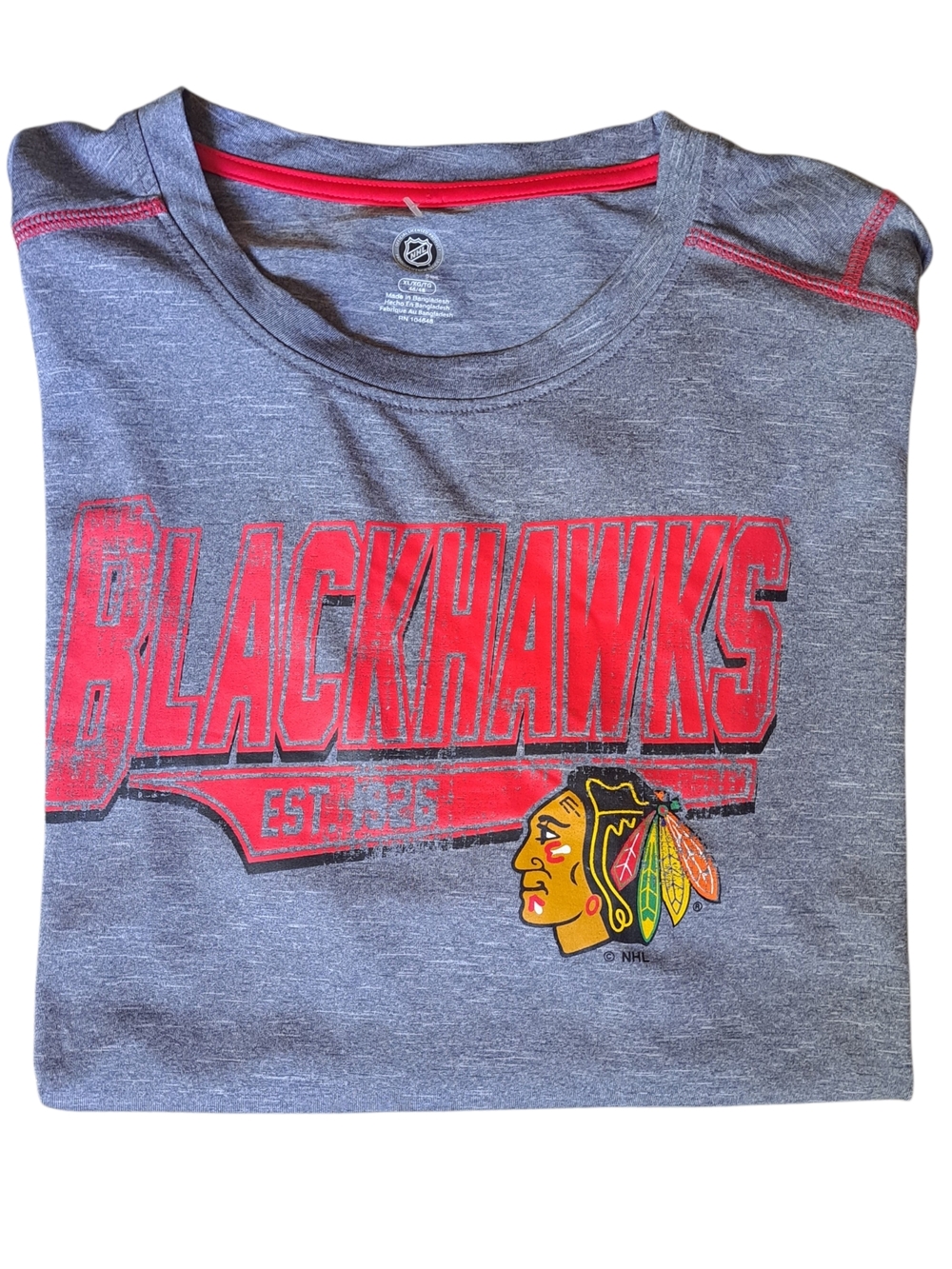 Chicago Blackhawks NHL Shirt Mens XL Gray Graphic Tee Hockey Distressed